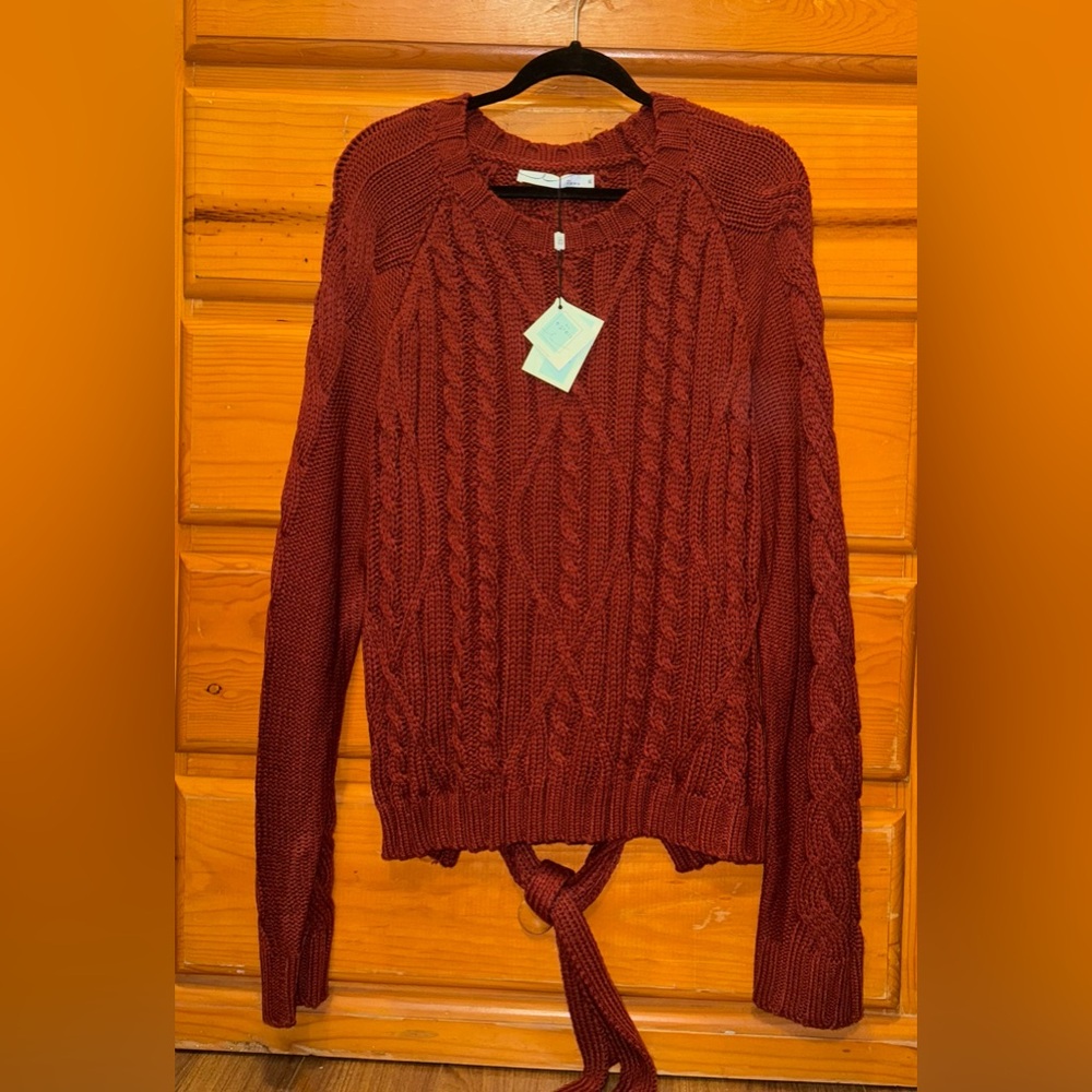 ByEgreis-XL Woman knitted sweater brown